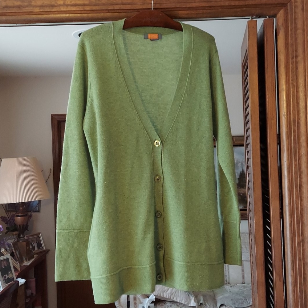 Just cashmere XL mint green womens cardigan